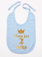 mam już dwa latka nadruk złoty śliniak niemowlęcy kolor błękitny 158