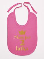 mam już dwa latka nadruk złoty śliniak niemowlęcy kolor ciemny różowy 158