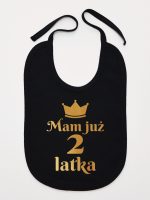 mam już dwa latka nadruk złoty śliniak niemowlęcy kolor czarny 158
