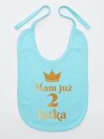 mam już dwa latka nadruk złoty śliniak niemowlęcy kolor miętowy 158