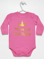 mam już pół roku nadruk złoty body z długim rękawem kolor ciemny różowy 237 mam już pół roku nadruk złoty body z długim rękawem kolor ciemny różowy 237