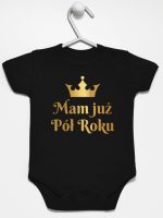 mam już pół roku nadruk złoty body z krótkim rękawem kolor czarny 237 mam już pół roku nadruk złoty body z krótkim rękawem kolor czarny 237