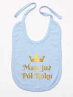 mam już pół roku nadruk złoty śliniak niemowlęcy kolor błękitny 237