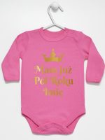 mam już pół roku z imieniem nadruk złoty body z długim rękawem kolor ciemny różowy 249