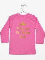 mam już pół roku z imieniem nadruk złoty koszulka z długim rękawem kolor ciemny różowy 249 mam już pół roku z imieniem nadruk złoty koszulka z długim rękawem kolor ciemny różowy 249