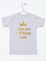 mam już pół roku z imieniem nadruk złoty koszulka z krótkim rękawem kolor szary 249 mam już pół roku z imieniem nadruk złoty koszulka z krótkim rękawem kolor szary 249
