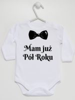 mam już pół roku z koroną body z długim rękawem kolor biały 242