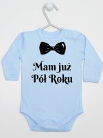 mam już pół roku z koroną body z długim rękawem kolor błękitny 242