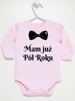 mam już pół roku z koroną body z długim rękawem kolor różowy 242