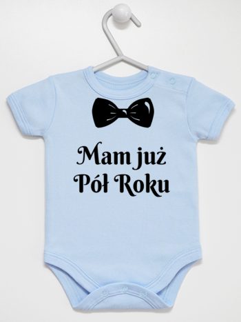 mam już pół roku z koroną body z krótkim rękawem kolor błękitny 242