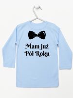 mam już pół roku z koroną koszulka z długim rękawem kolor błękitny 242 mam już pół roku z koroną koszulka z długim rękawem kolor błękitny 242