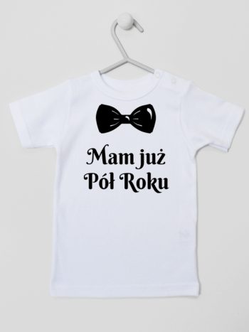 mam już pół roku z koroną koszulka z krótkim rękawem kolor biały 242