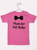 mam już pół roku z koroną koszulka z krótkim rękawem kolor ciemny różowy 242 mam już pół roku z koroną koszulka z krótkim rękawem kolor ciemny różowy 242