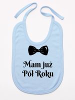 mam już pół roku z koroną śliniak niemowlęcy kolor błękitny 242 mam już pół roku z koroną śliniak niemowlęcy kolor błękitny 242