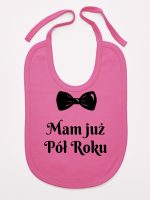 mam już pół roku z koroną śliniak niemowlęcy kolor ciemny różowy 242 mam już pół roku z koroną śliniak niemowlęcy kolor ciemny różowy 242