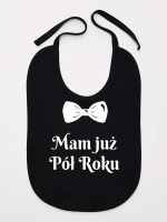 mam już pół roku z koroną śliniak niemowlęcy kolor czarny 242 mam już pół roku z koroną śliniak niemowlęcy kolor czarny 242