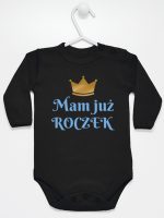 mam już roczek nadruk dla chłopca body z długim rękawem kolor czarny 215 mam już roczek nadruk dla chłopca body z długim rękawem kolor czarny 215