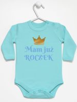 mam już roczek nadruk dla chłopca body z długim rękawem kolor miętowy 215 mam już roczek nadruk dla chłopca body z długim rękawem kolor miętowy 215