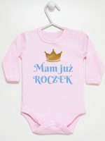 mam już roczek nadruk dla chłopca body z długim rękawem kolor różowy 215 mam już roczek nadruk dla chłopca body z długim rękawem kolor różowy 215