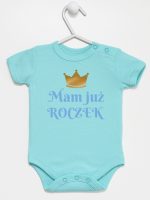 mam już roczek nadruk dla chłopca body z krótkim rękawem kolor miętowy 215 mam już roczek nadruk dla chłopca body z krótkim rękawem kolor miętowy 215