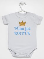 mam już roczek nadruk dla chłopca body z krótkim rękawem kolor szary 215 mam już roczek nadruk dla chłopca body z krótkim rękawem kolor szary 215