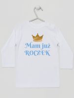 mam już roczek nadruk dla chłopca koszulka z długim rękawem kolor biały 215