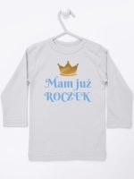 mam już roczek nadruk dla chłopca koszulka z długim rękawem kolor szary 215