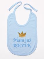 mam już roczek nadruk dla chłopca śliniak niemowlęcy kolor błękitny 215