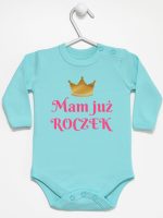 mam już roczek nadruk dla dziewczynki body z długim rękawem kolor miętowy 216 mam już roczek nadruk dla dziewczynki body z długim rękawem kolor miętowy 216