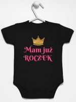 mam już roczek nadruk dla dziewczynki body z krótkim rękawem kolor czarny 216 mam już roczek nadruk dla dziewczynki body z krótkim rękawem kolor czarny 216