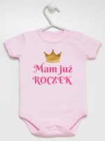 mam już roczek nadruk dla dziewczynki body z krótkim rękawem kolor różowy 216 mam już roczek nadruk dla dziewczynki body z krótkim rękawem kolor różowy 216