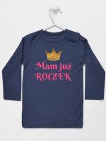 mam już roczek nadruk dla dziewczynki koszulka z długim rękawem kolor granatowy 216