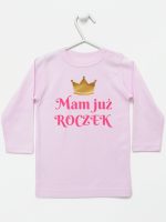 mam już roczek nadruk dla dziewczynki koszulka z długim rękawem kolor różowy 216