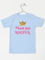 mam już roczek nadruk dla dziewczynki koszulka z krótkim rękawem kolor błękitny 216