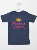 mam już roczek nadruk dla dziewczynki koszulka z krótkim rękawem kolor granatowy 216