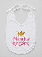 mam już roczek nadruk dla dziewczynki śliniak niemowlęcy kolor biały 216