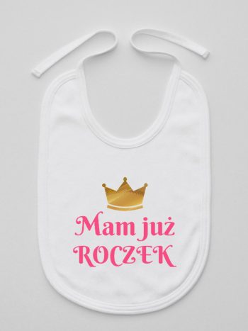 mam już roczek nadruk dla dziewczynki śliniak niemowlęcy kolor biały 216
