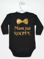 mam już roczek z muchą nadruk złoty body z długim rękawem kolor czarny 250 mam już roczek z muchą nadruk złoty body z długim rękawem kolor czarny 250