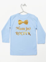 mam już roczek z muchą nadruk złoty koszulka z długim rękawem kolor błękitny 250 mam już roczek z muchą nadruk złoty koszulka z długim rękawem kolor błękitny 250