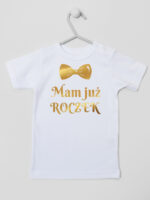 mam już roczek z muchą nadruk złoty koszulka z krótkim rękawem kolor biały 250 mam już roczek z muchą nadruk złoty koszulka z krótkim rękawem kolor biały 250
