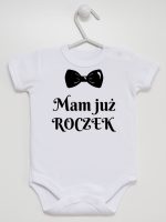 mam już roczek z muszką body z krótkim rękawem kolor biały 157