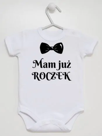 mam już roczek z muszką body z krótkim rękawem kolor biały 157