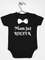 mam już roczek z muszką body z krótkim rękawem kolor czarny 157