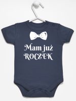 mam już roczek z muszką body z krótkim rękawem kolor granatowy 157