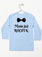 mam już roczek z muszką koszulka z długim rękawem kolor błękitny 157