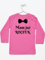 mam już roczek z muszką koszulka z długim rękawem kolor ciemny różowy 157