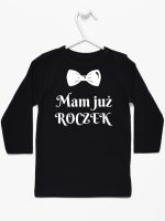 mam już roczek z muszką koszulka z długim rękawem kolor czarny 157
