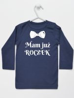 mam już roczek z muszką koszulka z długim rękawem kolor granatowy 157