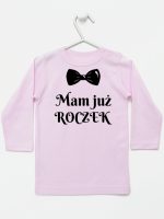 mam już roczek z muszką koszulka z długim rękawem kolor różowy 157