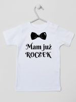mam już roczek z muszką koszulka z krótkim rękawem kolor biały 157
